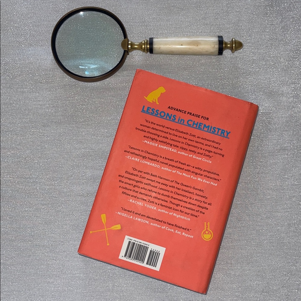 ‘ Lessons in Chemistry ‘, by Bonnie Garmus, hardcover.  (Book of the Year Award)